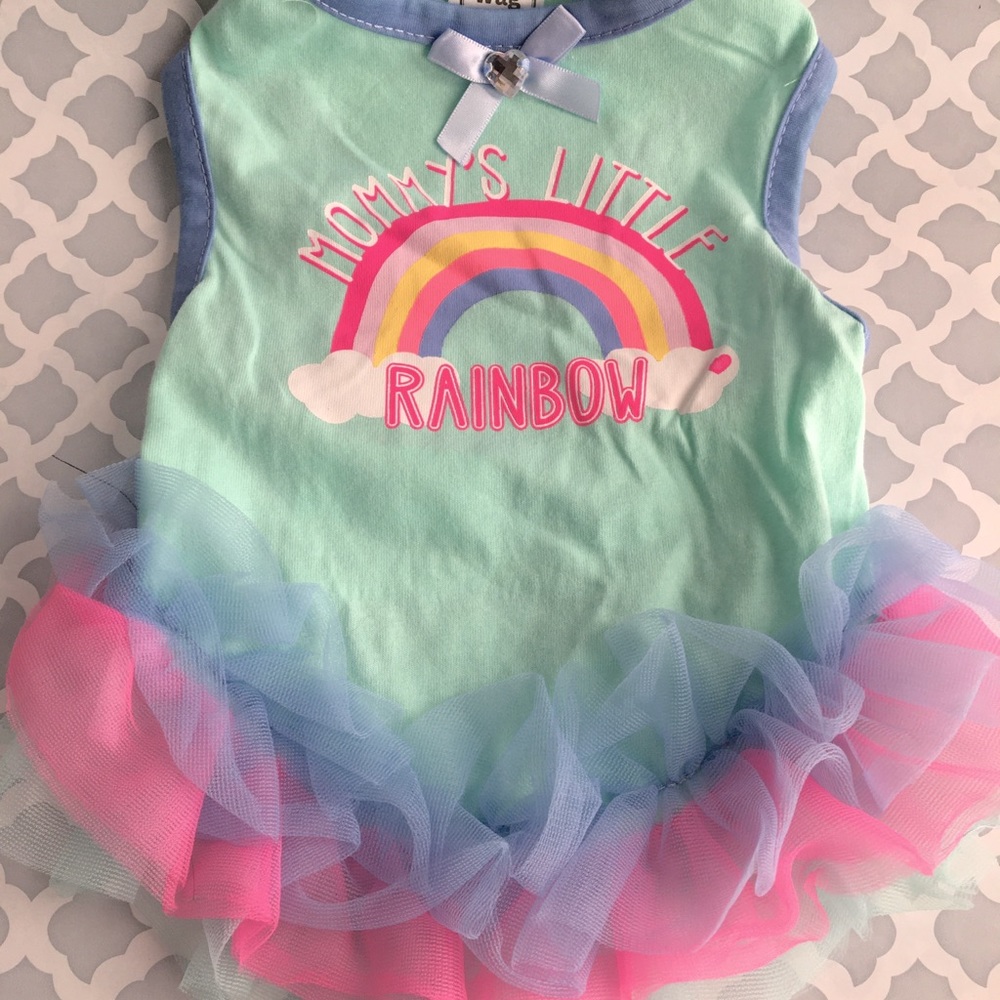 SMALL Rainbow pet dress - Picture 1 of 3